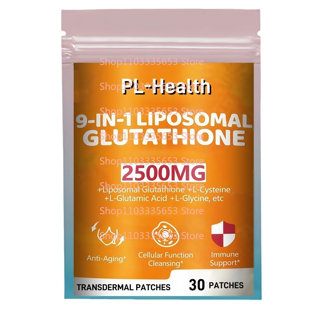 30 parches parches transdermicos de glutatión liposomo con cisteina de L, glicina para blanquear la piel, antioxidante, antienvejecimiento