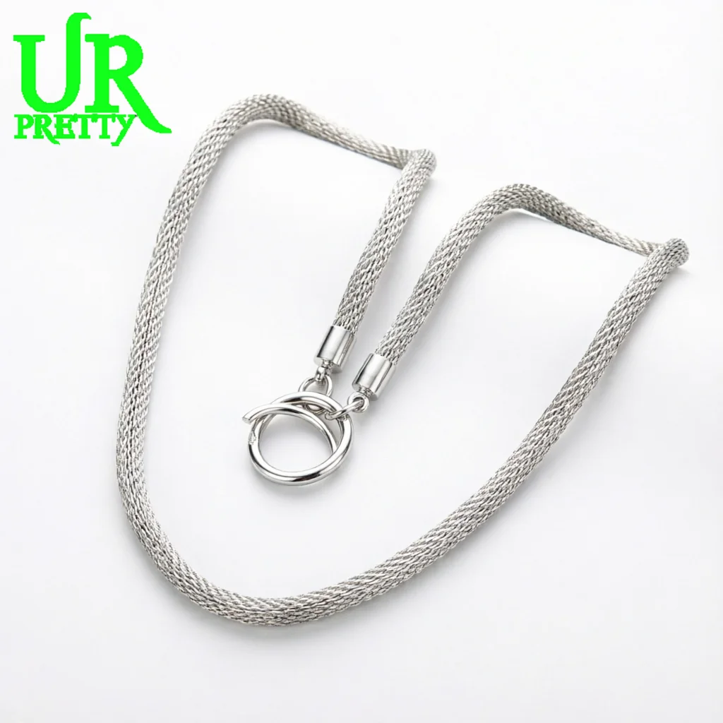 925 Sterling Silver 4mm Fashion Woven Mesh Pattern Necklace 18 Inches Women's Party Engagement Wedding Fashion Jewelry
