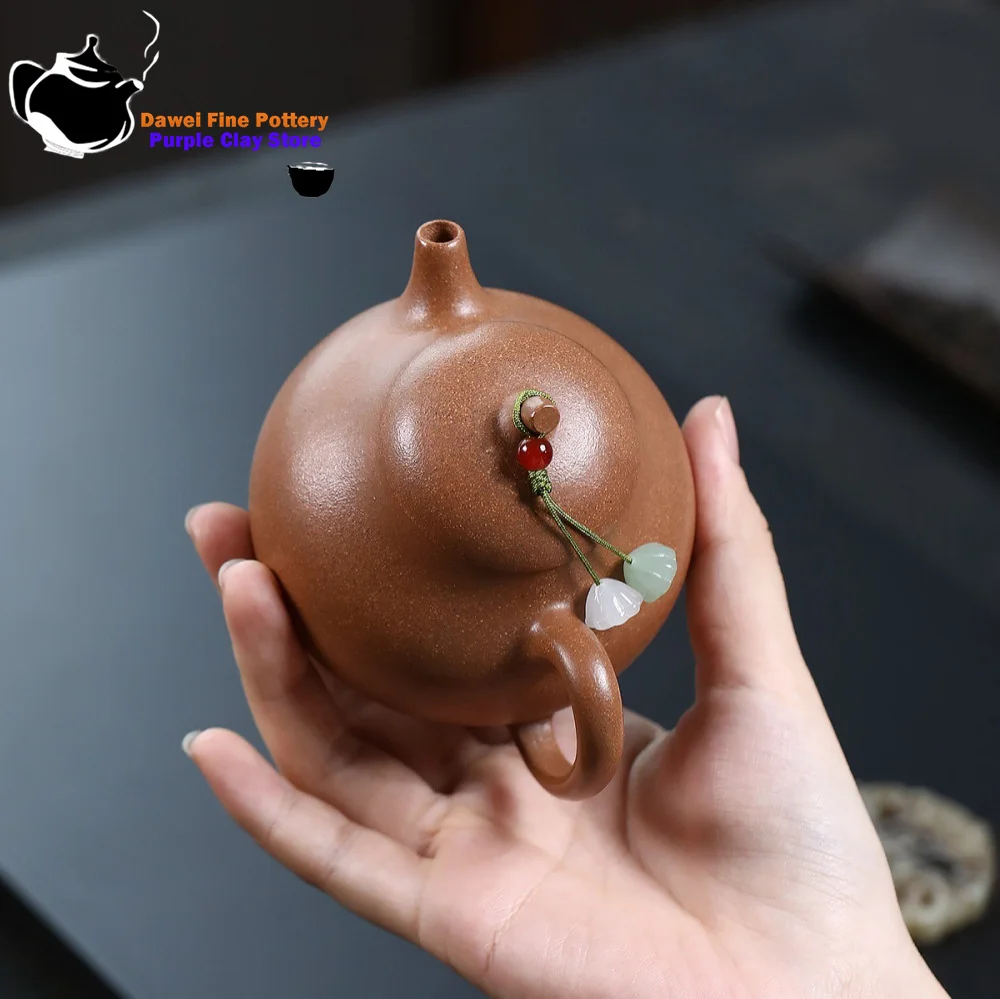 

Чайник из фиолетовой глины Исин, оригинальная руда, наклонная глина, золотой песок, секция баклажанов, чайный сервиз Кунг-фу, китайский чайник, горшок для здоровья