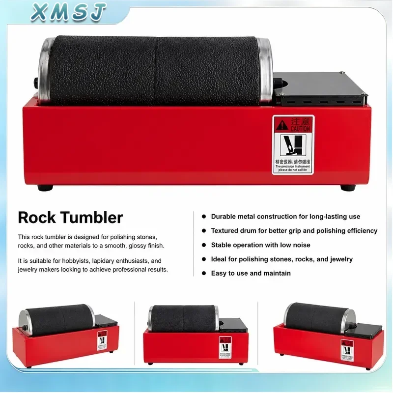 1L Mini Jewelry Rotary Polisher Tumbler Machine Glass Barrel for Gold Silver Jade Rock Polishing Cleaning