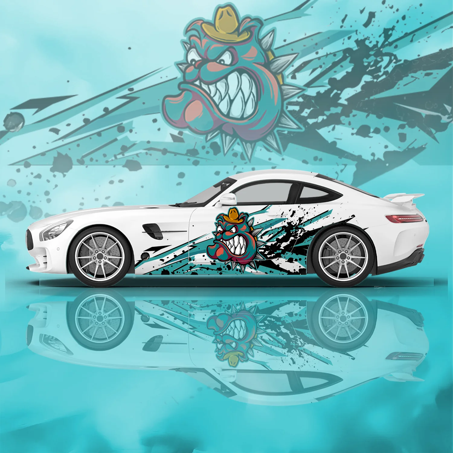 

Geometric Line Graffiti Animal Car Side Sticker Vinyl Self-adhesive Paper Motorsport Paint Decal Suitable for Truck Suv Decor