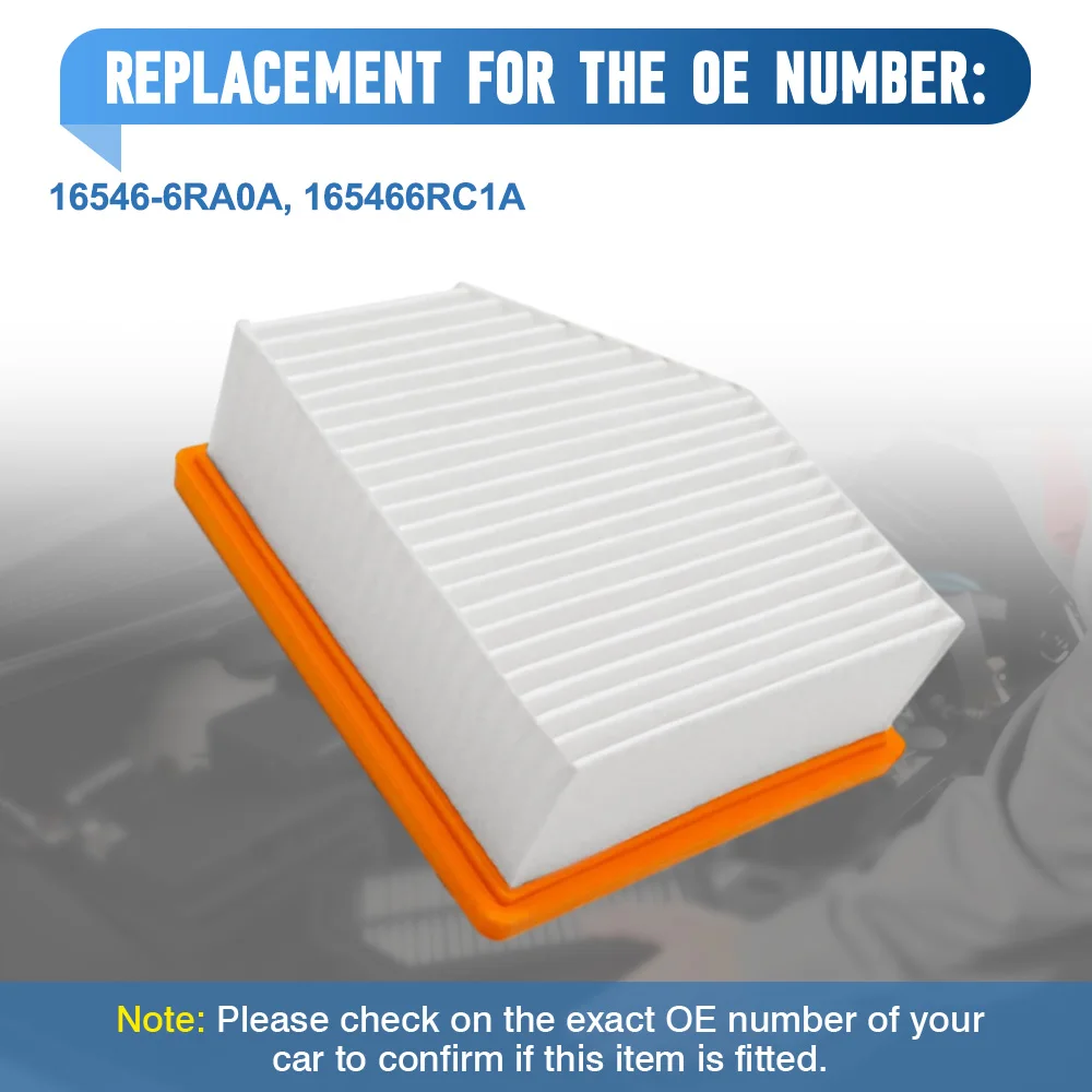 

16546-6RA0A For Nissan Rogue 2.5L non-turbo engines 2021 2022 2023 Car Engine Air Cleaner Flow Filter 165466RC1A