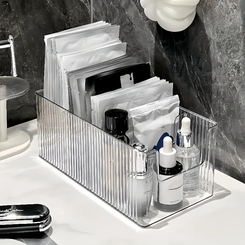 Transparent Acrylic Cosmetic Organizer, Desktop Storage Box for Lipstick, Perfume, Face Masks, Skincare, Vanity Bathroom Holder