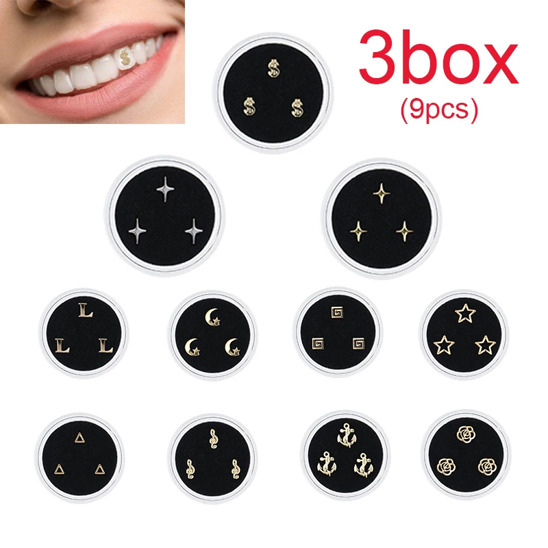 3box Dental Tooth Gems Crystal Diamond Jewelry Teeth Jewelry Denture Acrylic As Teeth Decoration Dental Material