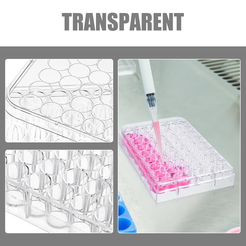 

2 Pcs 48-well Culture Plate Cell Dish Laboratory Tissue for Science Plates Tray with Lid