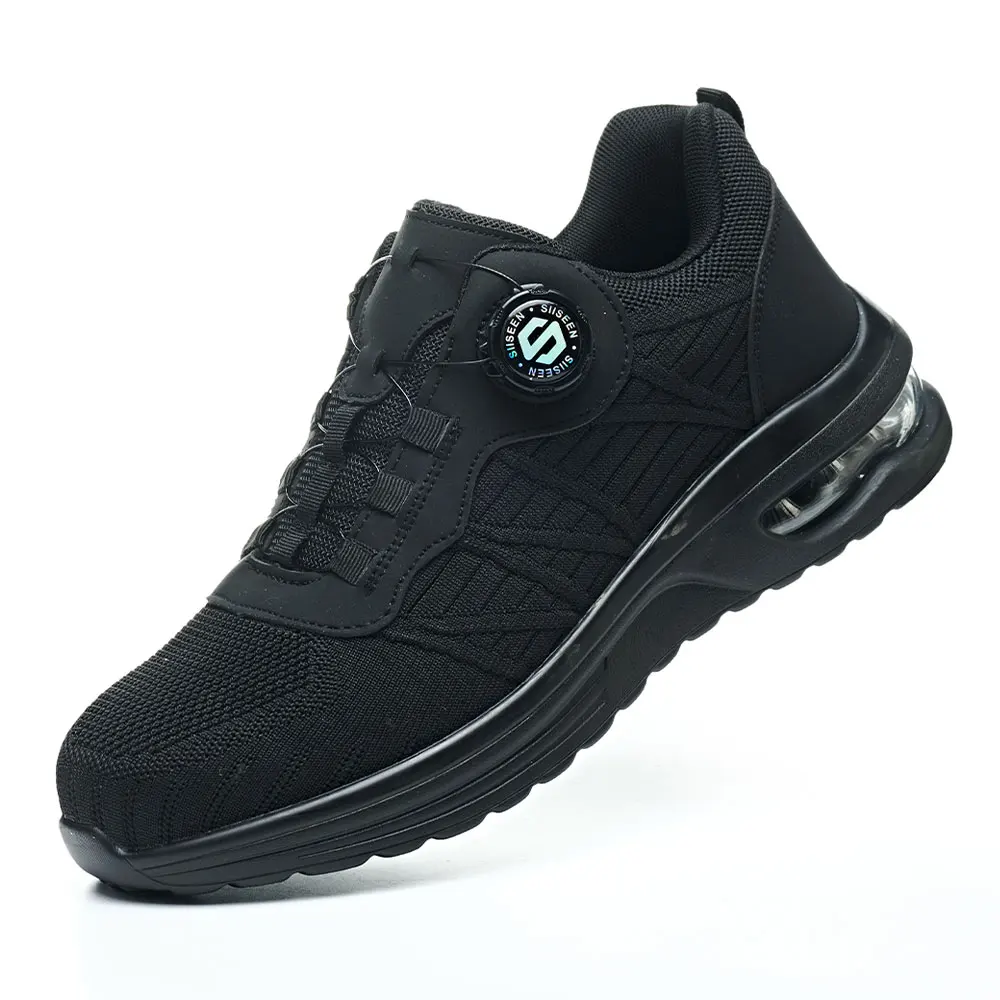 Veiligheidsschoenen met stalen neus Heren Draaibare gesp Anti-smash Anti-lek Veiligheidswerklaarzen Luchtkussen Antislip Industriële sneakers