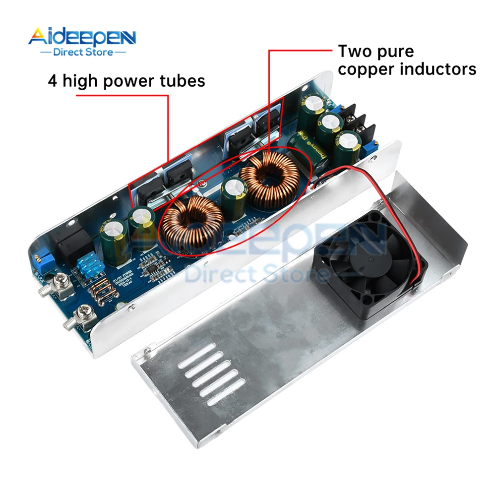 1000W 40A DC-DC Boost Converter Step Up Power Supply Module 10.5-75V to 12-85V Adjustable Voltage Charger