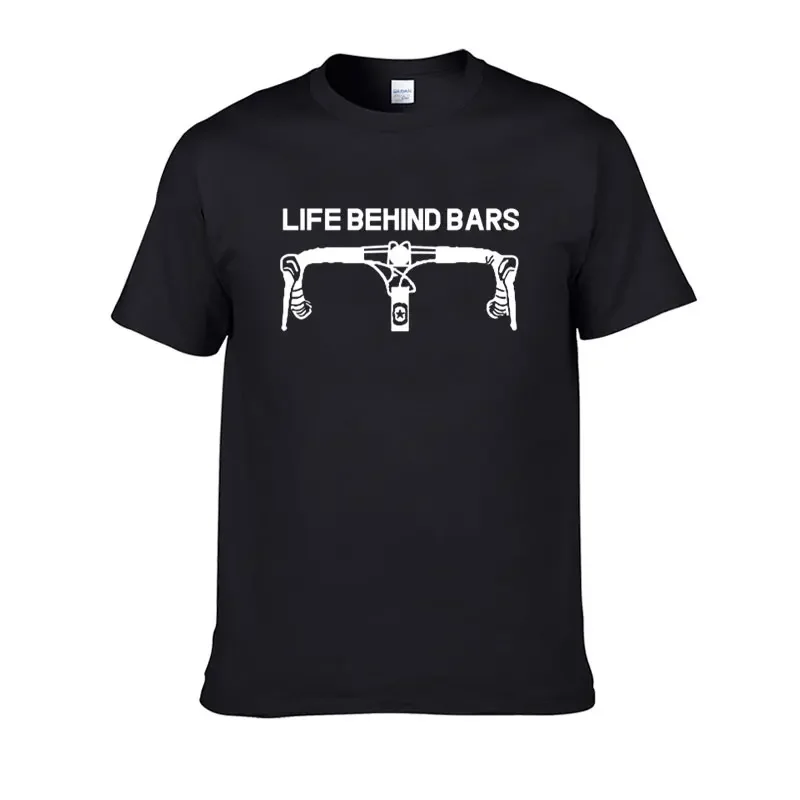 

Summer tee Life Behind Bars Tees Funny Bicycle Sayings Triathlon Cycling Mountain Bike T Shirt Cotton Fashion Design Men T-Shirt