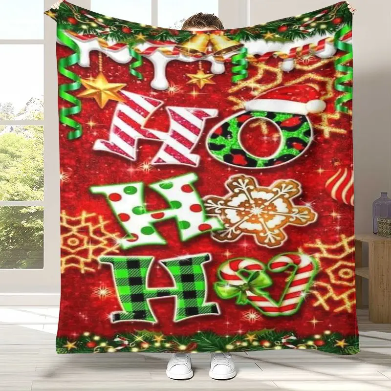 Merry Christmas Tree Santa Claus Fairy Tale Kid Gift Soft Flannel Throw Blanket,Cozy Blanket for Bed,Sofa,Living Room,Home Decor