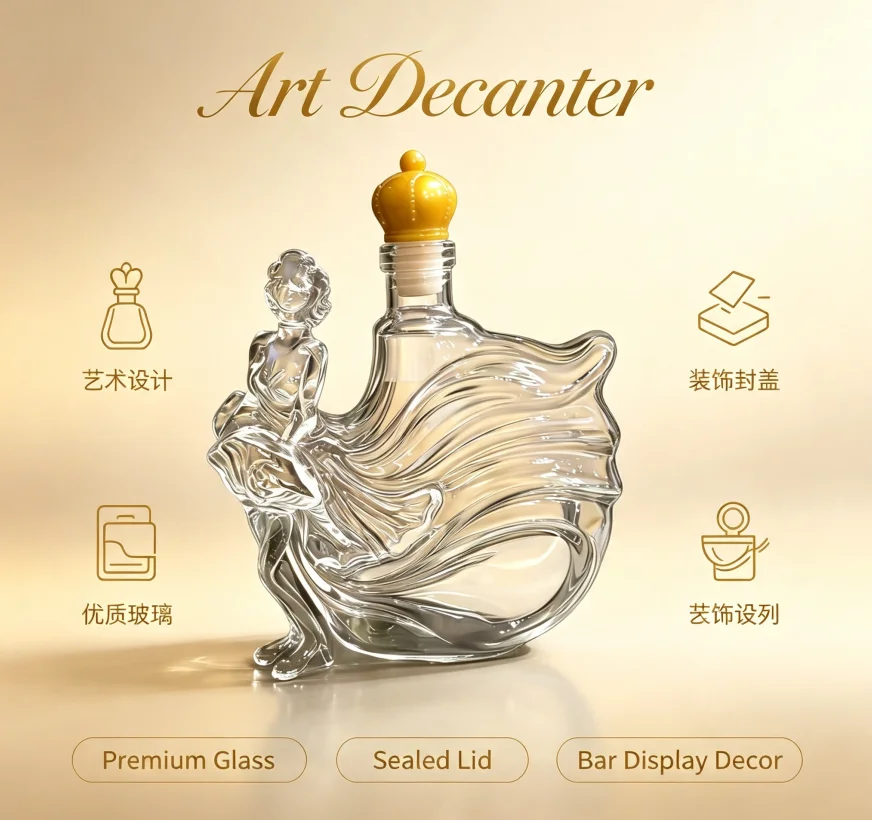 Sculpted Female Figure Glass D - Glass Decanter Whiskey recension och pris