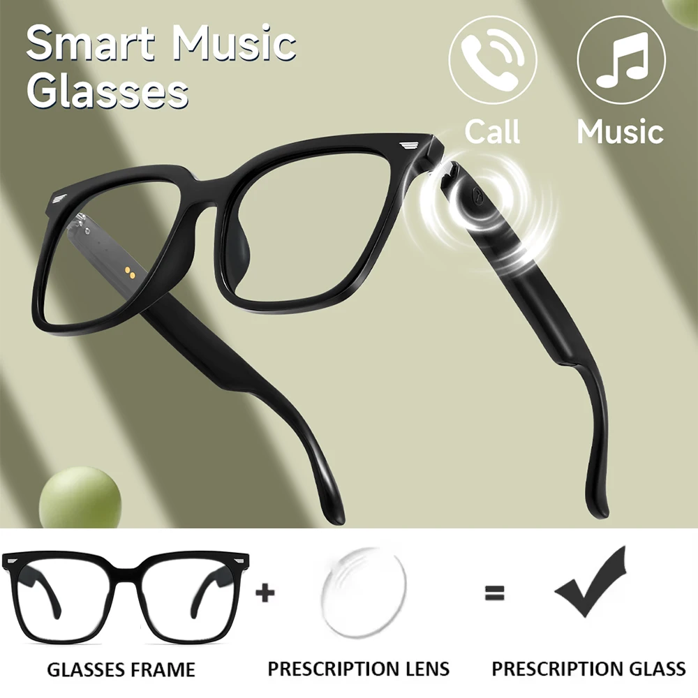

Smart Wireless Bluetooth Glasses Optical Lenses Prescription Glasses for Men Women Voice Assistant Music Call Headset Eyeglasses