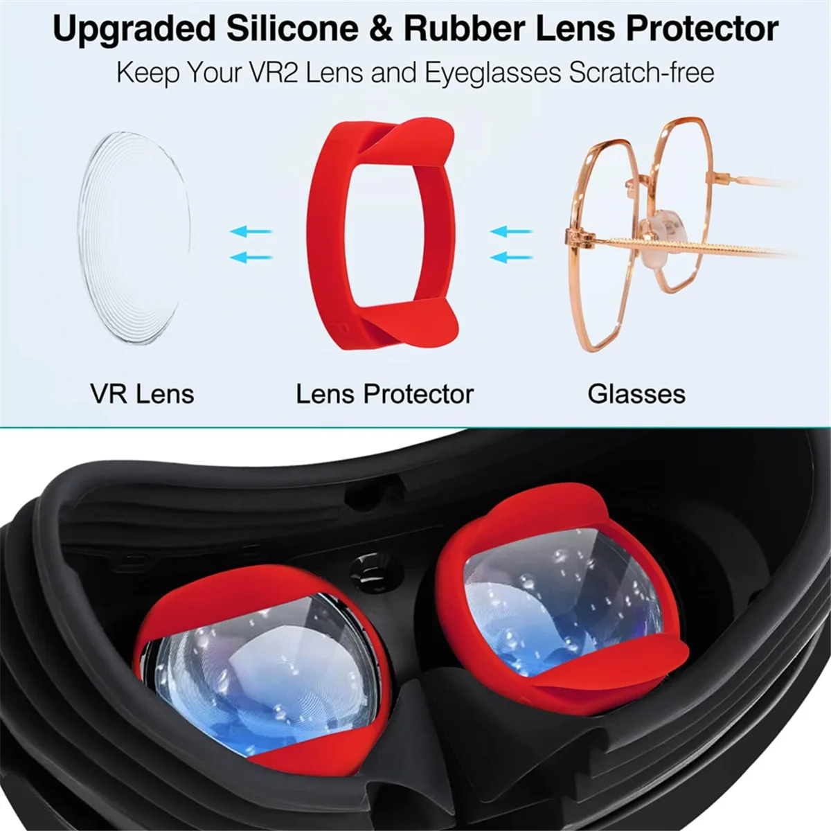 حافظة حماية إطار النظارات AA41T لنظارات PS VR2 Sony Myopia مقاومة للخدش من السيليكون حافظة واقية ناعمة، C