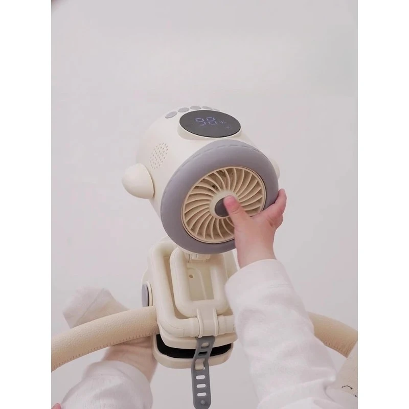 

12000mAh can shake the head stroller small fan, outdoor clip-on stroller bladeless small fan
