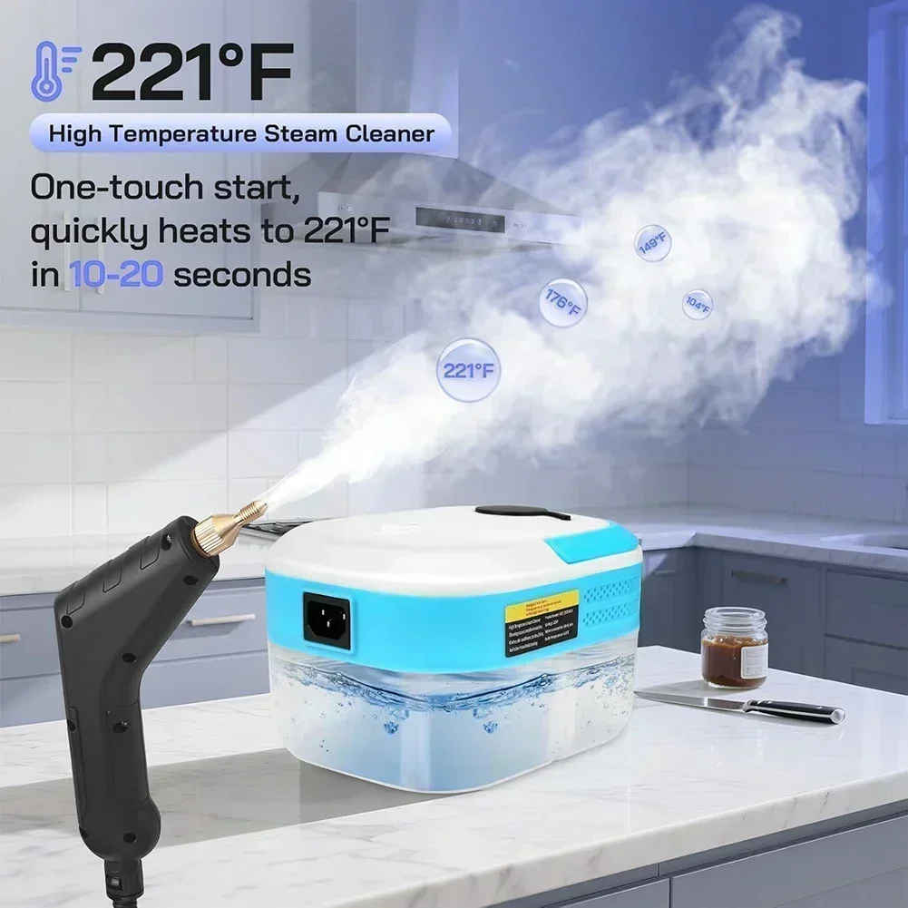 

Пароочиститель высокого давления — портативный ручной очиститель мощностью 1200 Вт с резервуаром 1500 мл, 100 шт. ° C Steam для кухни, салона автомобиля