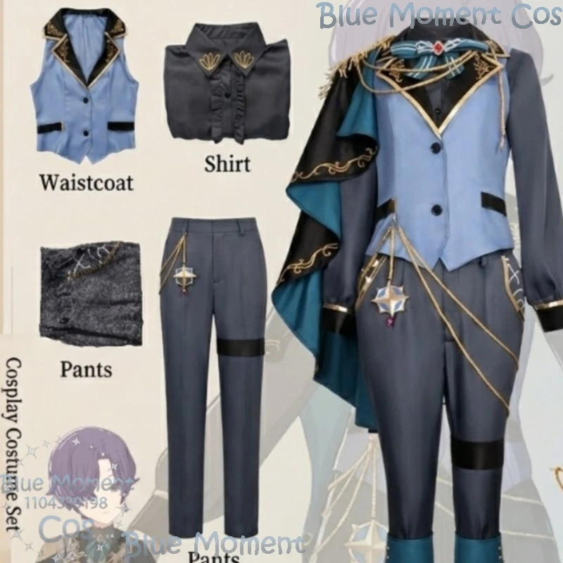 

Asahina Mafuyu Handsome Knight's Uniform Vest Pants Short Prop Wig Halloween 코스프레 Game Project Sekai Cosplay Navidad Carnaval