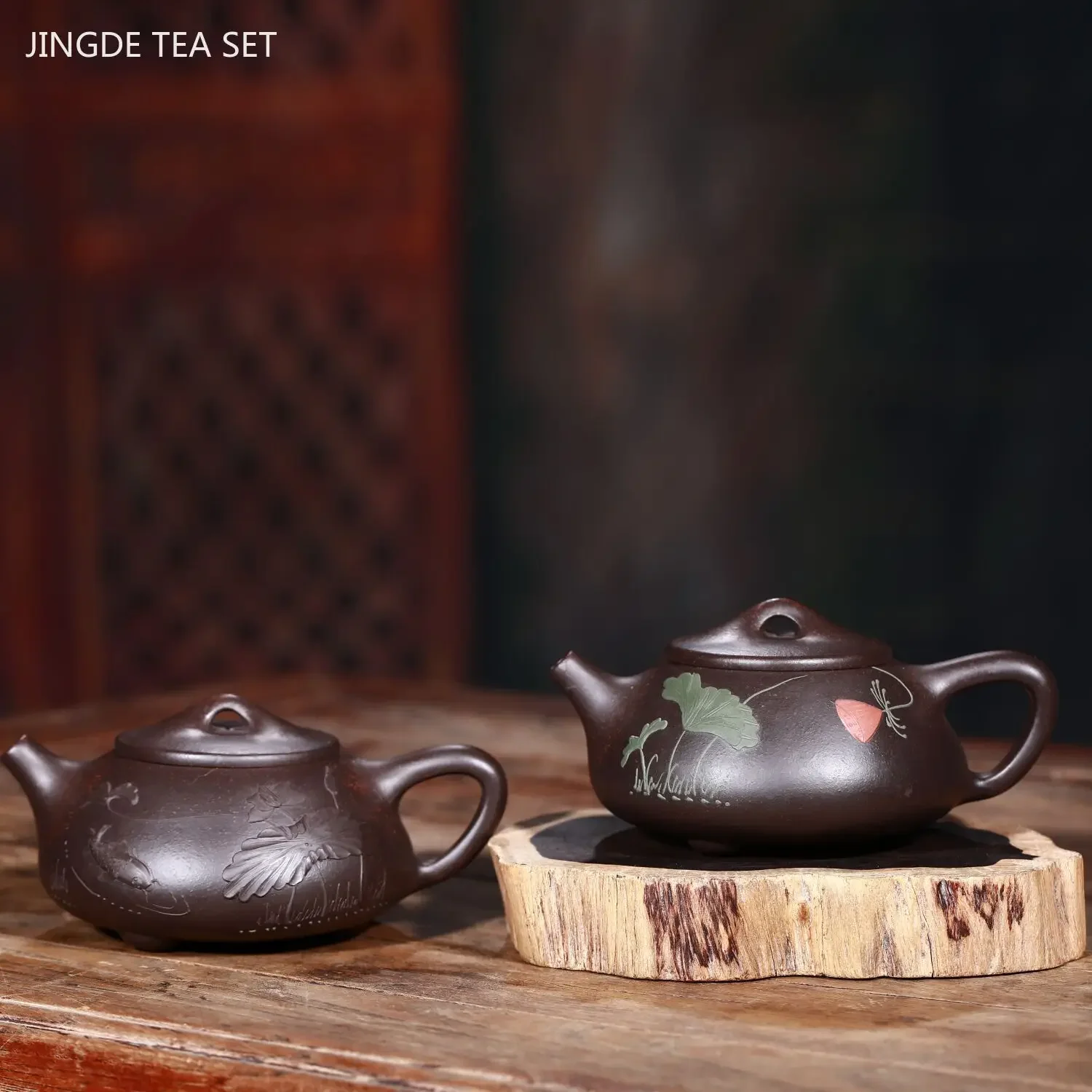 

240ml Classic Yixing Purple Clay Teapot Home Filter Stone Scoop Kettle Handmade Tea Infuser Customized Chinese Zisha Tea Set