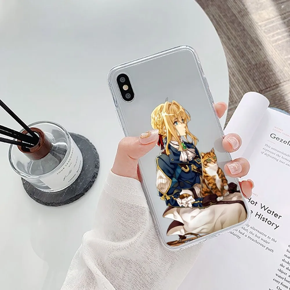 Violet Evergarden Phone Case For iPhone 15 11 12 13 14 Mini Pro Max XR X XS TPU Clear Case For 8 7 6 Plus SE 2020 image 3