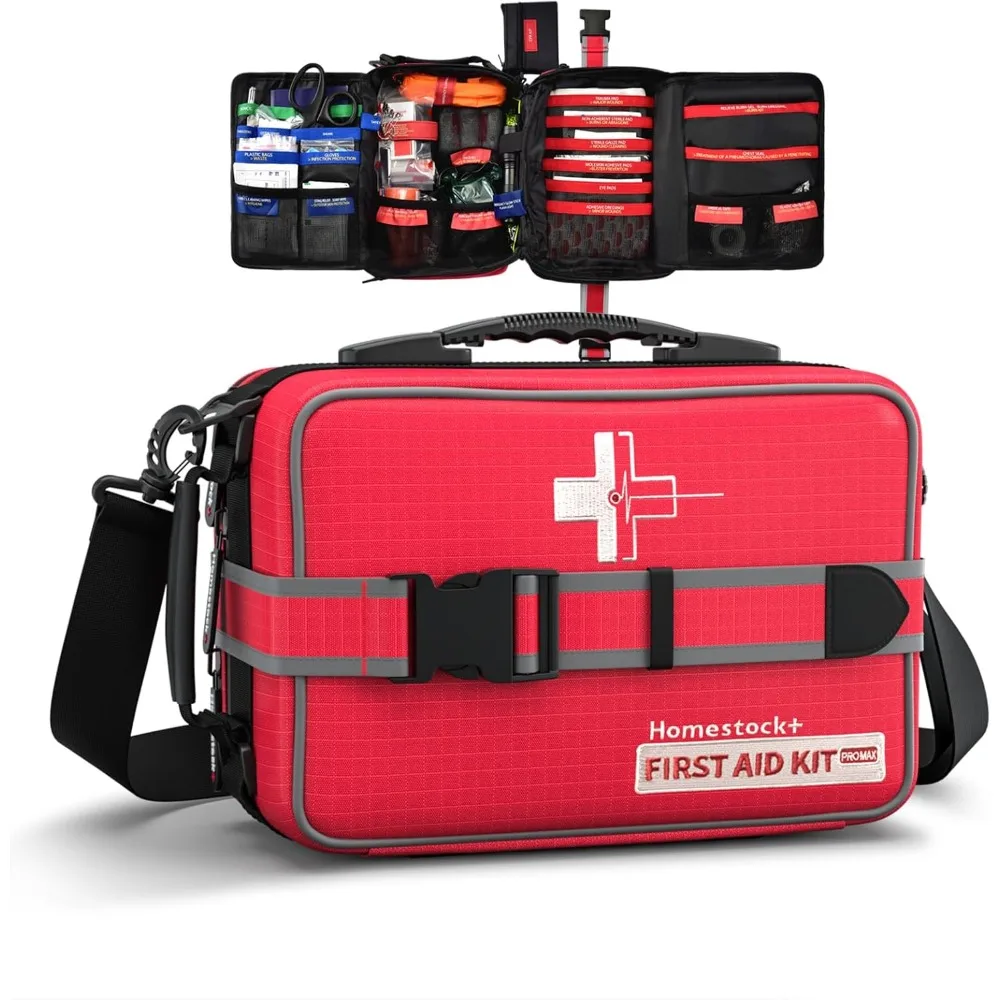 

Advanced Comprehensive First Aid Kit with Well Organized Labelled Compartments Removable MOLLE System First Aid Trauma Kits for