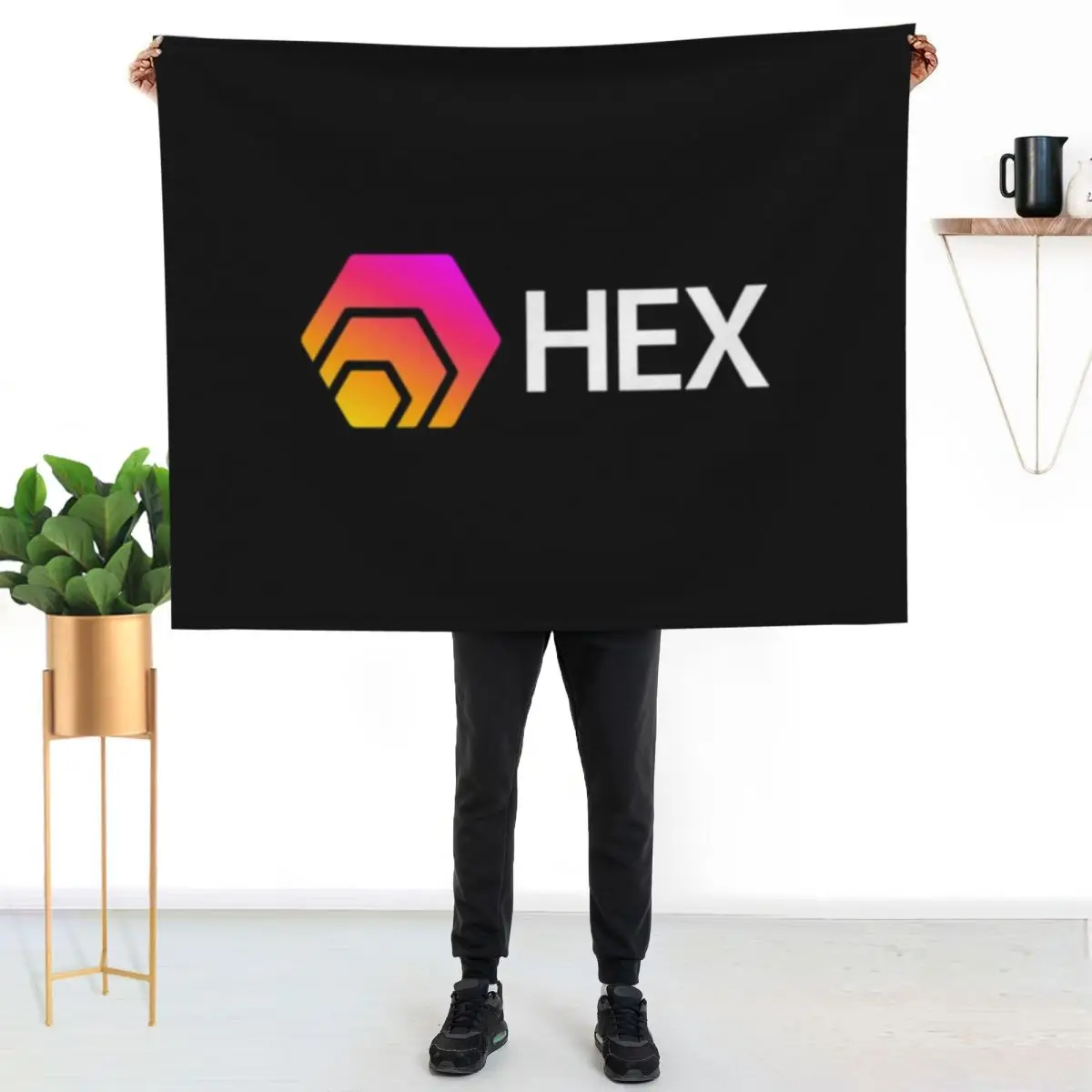 HEX Crypto Hexagon Logo Throw Blanket Sofa Quilt Decorative Sofa Moving Plaid on the sofa Soft Big Soft Plush Plaid Blankets