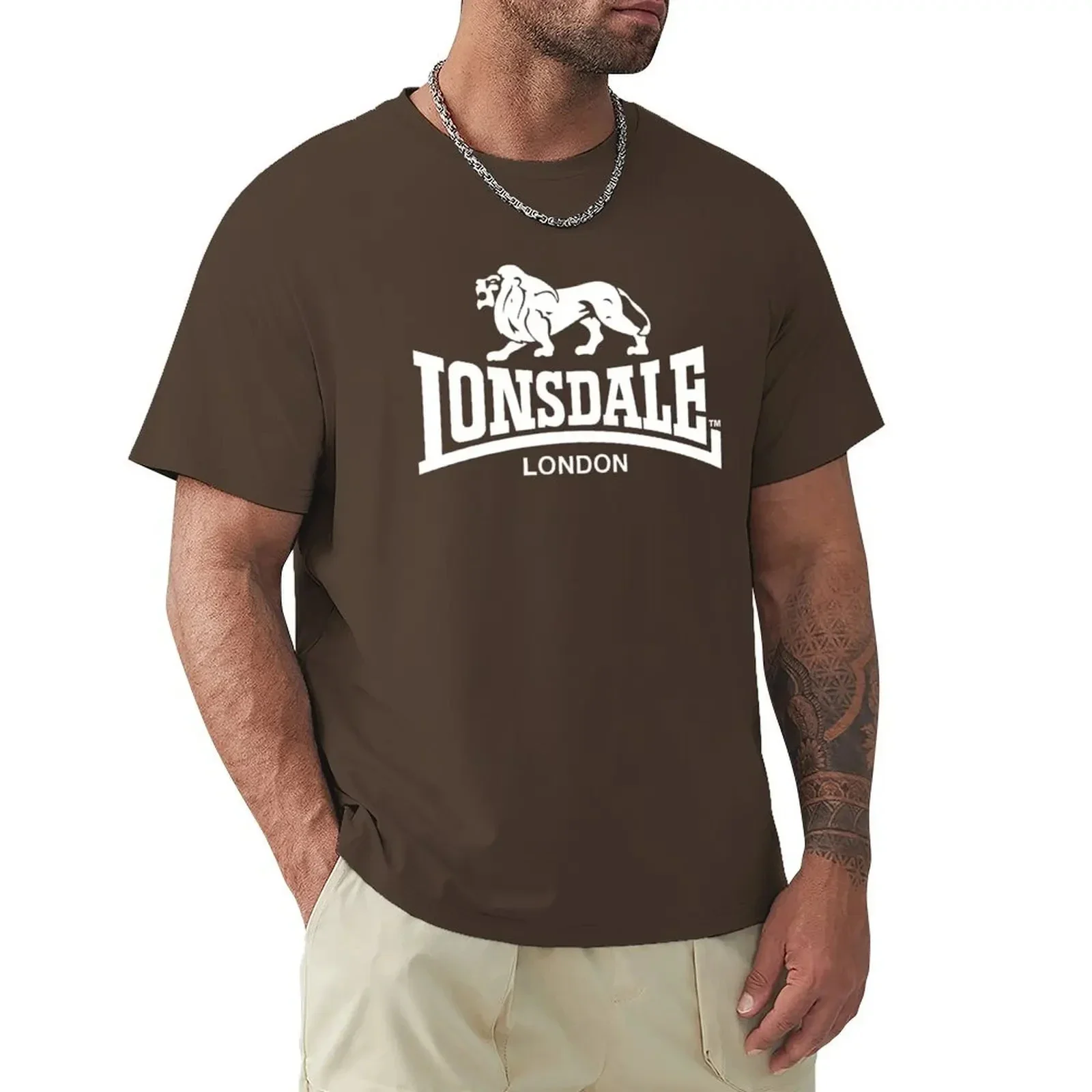 Lion Lonsdale 3D printed men's T-shirt for summer fashion, casual, loose and comfortable streetwear, plus size mens clothing2024