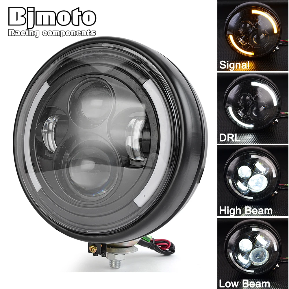 

Universal 7 Inch Motorcycle LED Headlamp Moto Scooter 7" Round Headlight For Harley Honda Cafe Racer Bobber Yamaha Suzuki