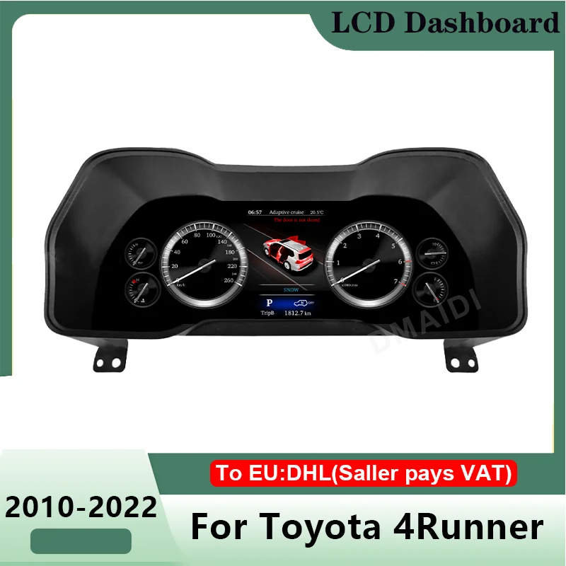 

For Toyota 4Runner 2010-2022 Car Dashboard Display Screen LCD Speedometer LINUX Instrument Cluster