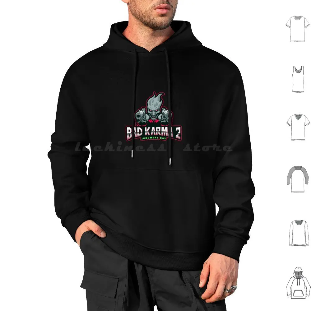 Bad Karma 2-Video Game Style Logo Design Hoodie cotton Long Sleeve Bad Karma 2 Video Game Style Logo Design