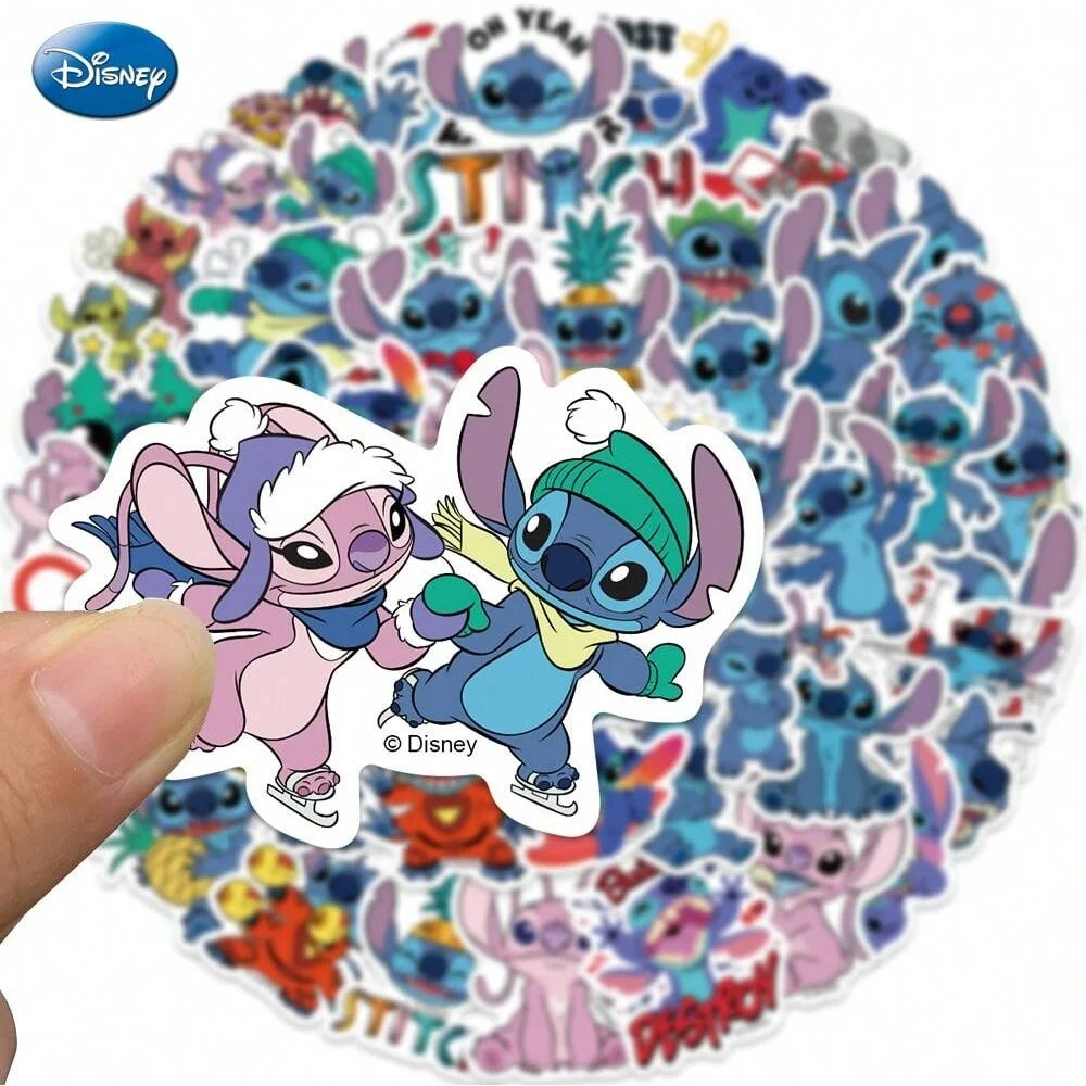 

50 шт. официальных лицензионных виниловых наклеек Disney для скрапбукинга, декоративные, аниме, водонепроницаемые, отклеивающиеся, канцелярские товары, Коко, Микки, Стич, Принцессы