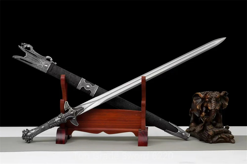 Amazing Battle Sword Handforged Sword Performance High Manganese Steel Blade Alloy Handle Fittings Full Tang Nice Sheath