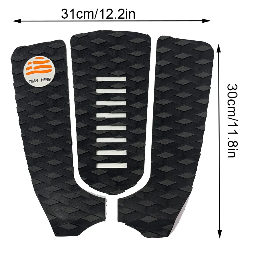 Black Non Slip Surfboard Traction Pad Eva Foam Deck Mat Surf Surfing Sheet Diamond Self Adhesive Grip Brand 3pcs/set Skateboard view 2