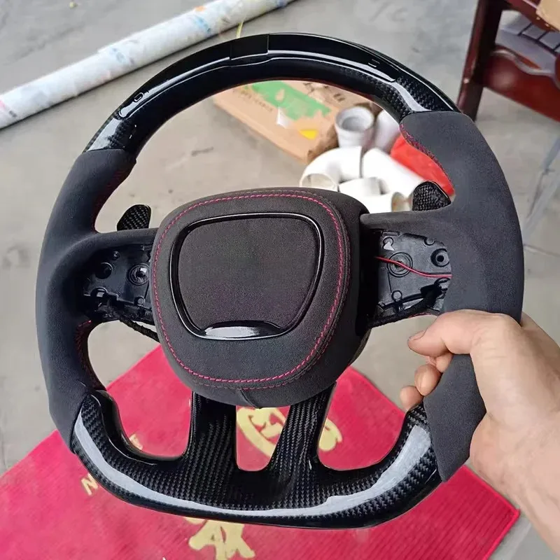 

Carbon Fiber Steering Wheel 2015-2023 Challenger Hellcat Charger SRT Grand Cherokee Durango SRT