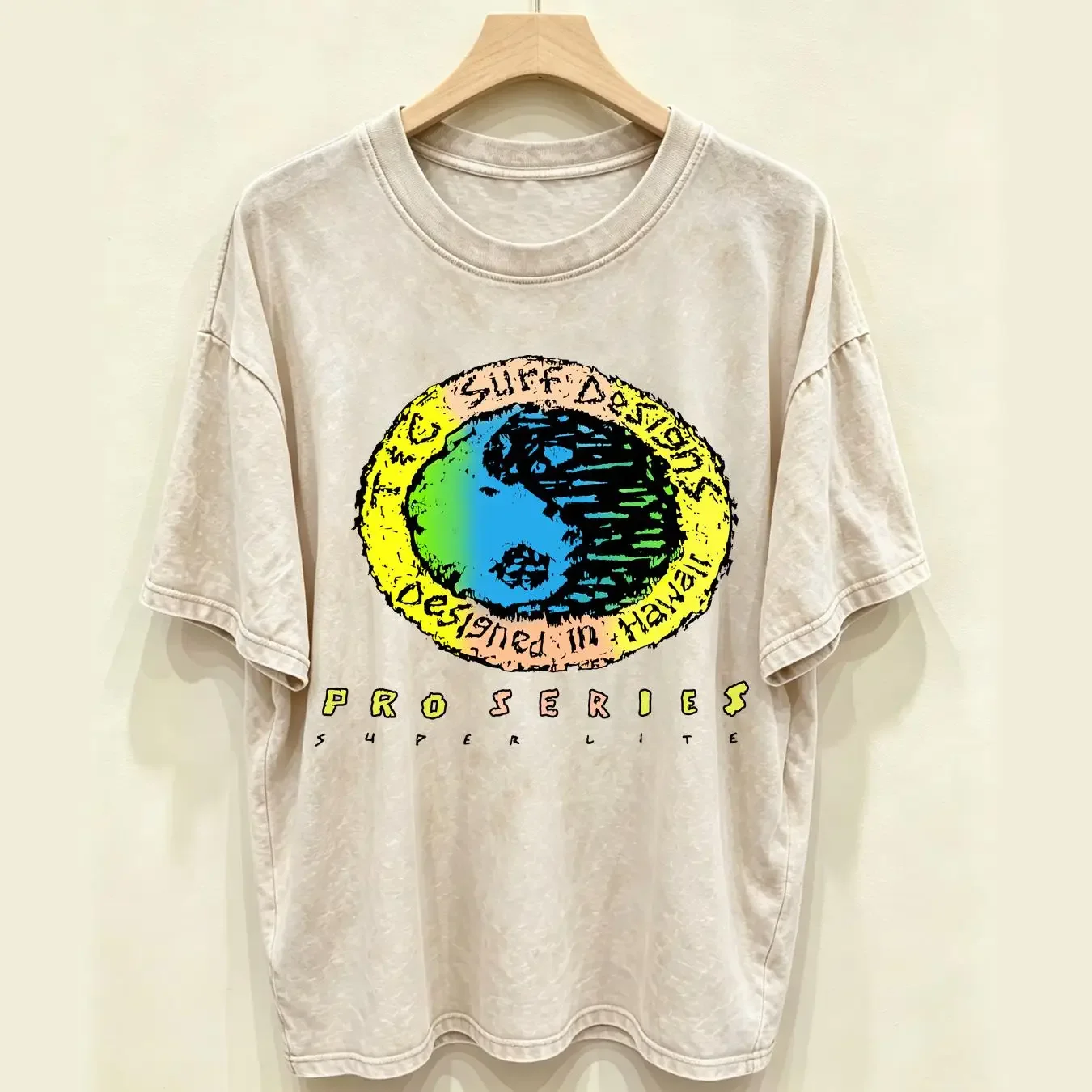 washed T Shirt Vintage C Pro Series Super Lite Town Country surf 1980s size L long or short sleeves vintage Washed Unisex