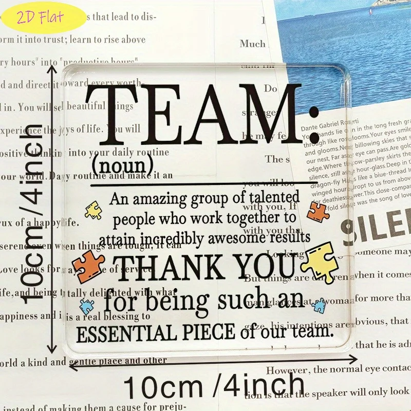 Acrylic Office Desk Decor - Modern Team Definition Sign for Home Workplace Gift