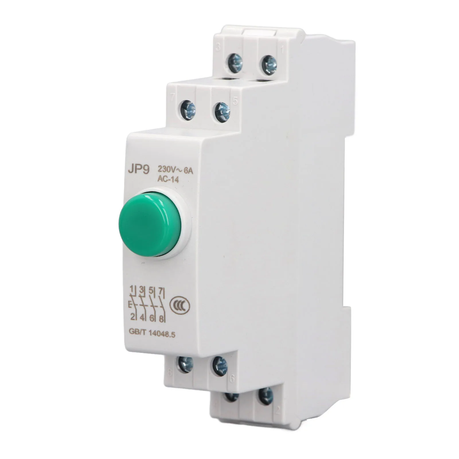 6a Din Rail Drukknop Schakelaar Ac230 V 2no 2nc Drukknop Schakelaar Voor Magnetische Starter Schakelaar Elektrische Lijn Controle Jp9
