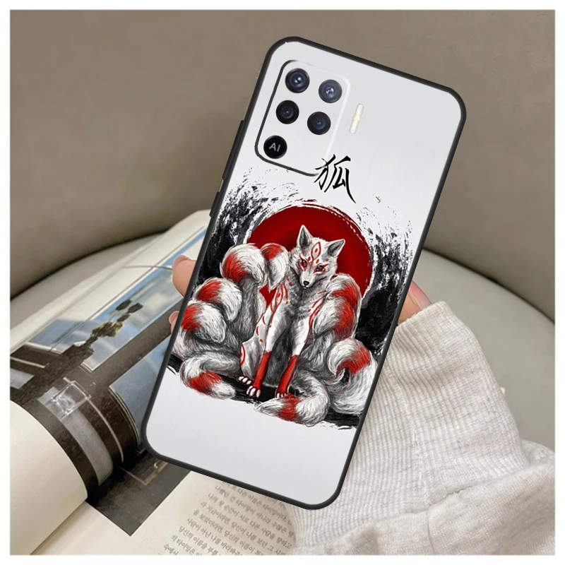 Kitsune Fox Art Case For Oppo A74 A94 A54 A18 A38 A58 A78 A98 A80 A60 A40 A96 A76 A16 A15 A17 A57 A77 A5 Pro