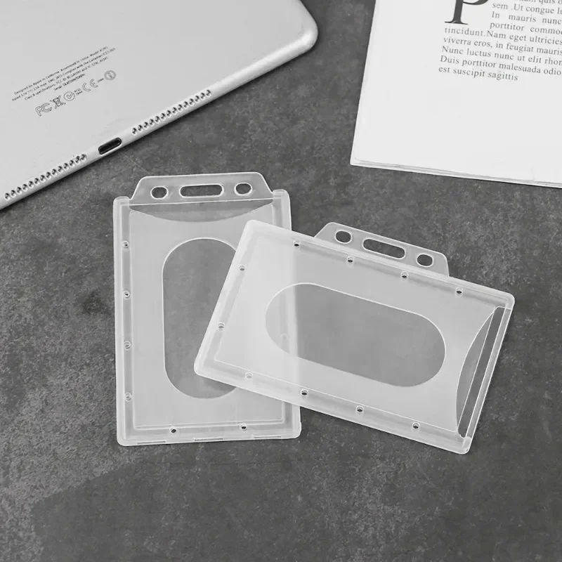1/10Pcs Vertical & Horizontal Work Card Holders Cover Multifunctional Plastic Badge Work ID Card Sleeve Holder Protector Case