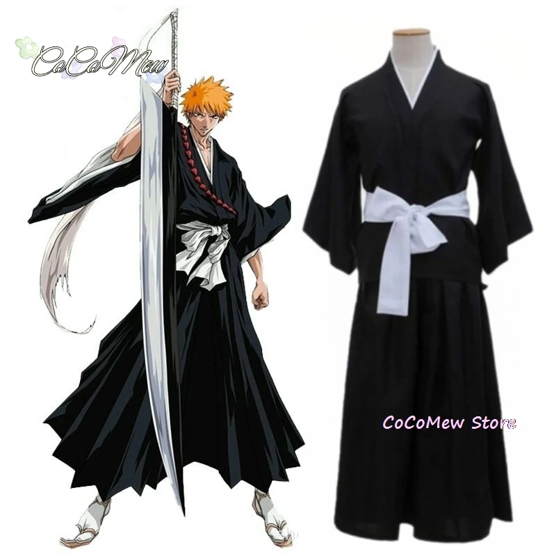 

Bleach Kuchiki Rukia костюмы для косплея Kurosaki Ichigo Die Pa Soul Society синигами кимоно полный наряд тысячелетняя кровь война