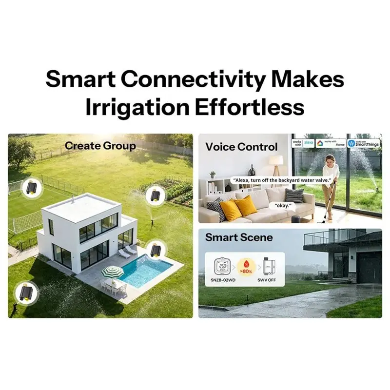 ABUI-Zigbee G3/4 Smart Water Valve Without Flow Meter Automatic Irrigation Timer Water Garden Hose Controller Remote Control