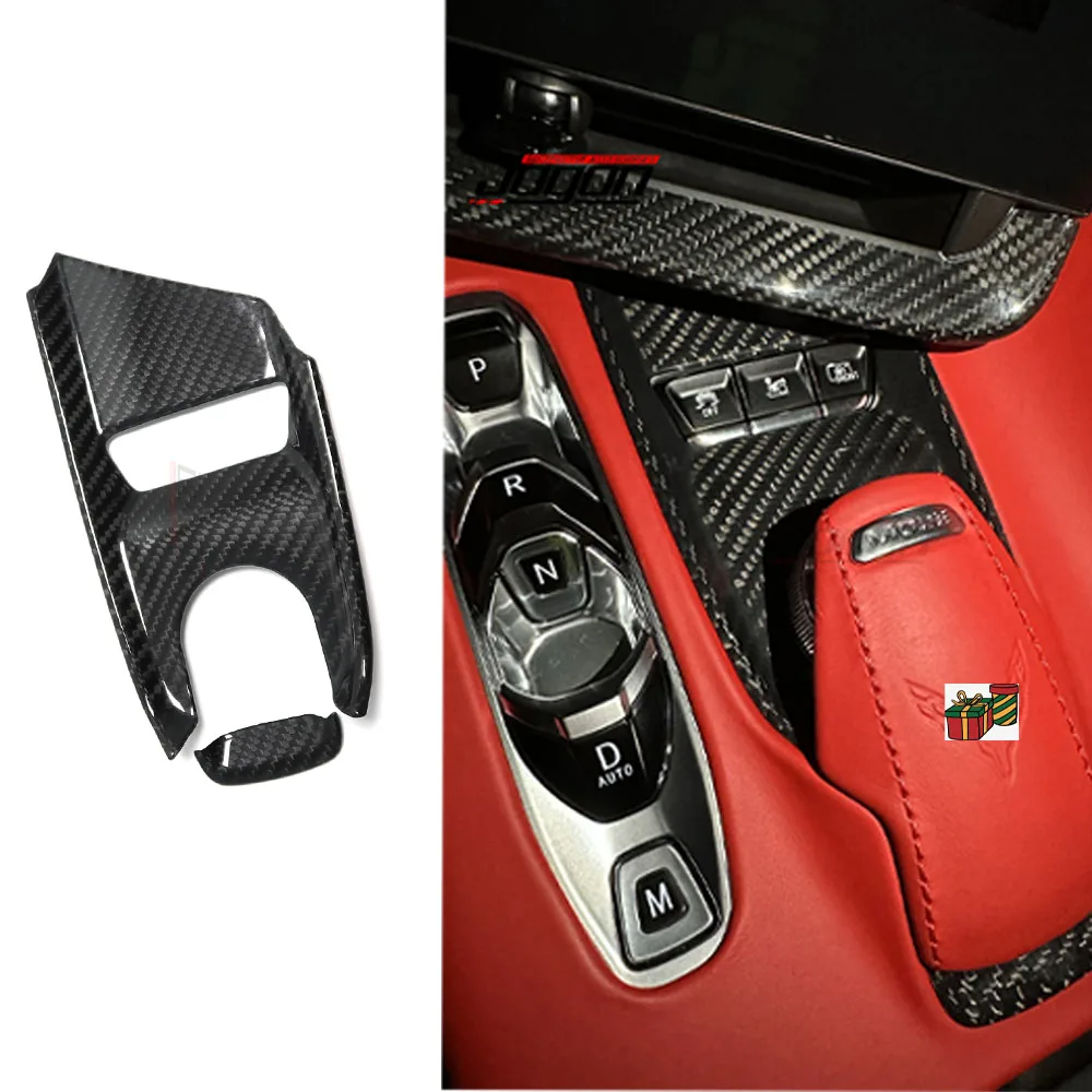 Real Carbon Fiber Selector Console Base Cover Trim For C8 Corvette 1LT 2LT 3LT 2020 2021 2022 2023 Interior Accessories