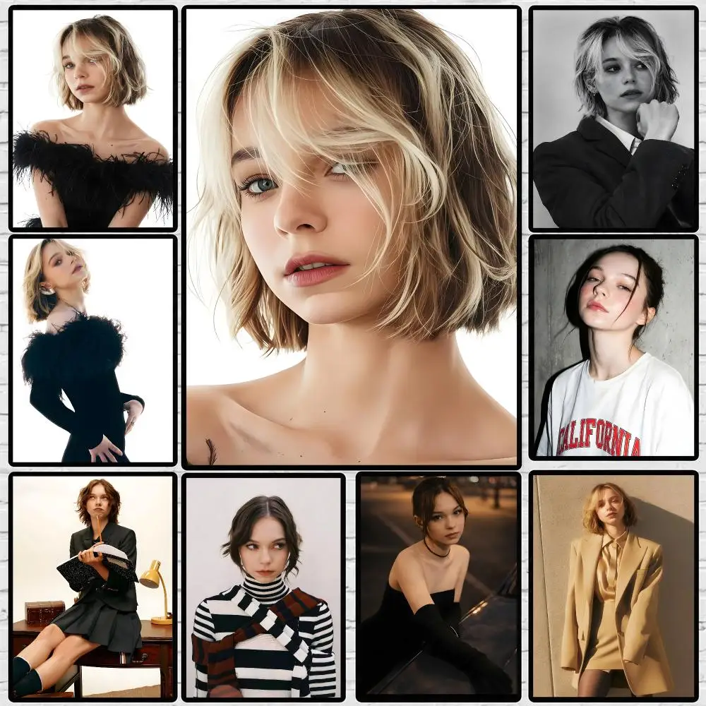 Actor Emma Myers Poster Coffee Shop Bar Wall Art Sticker Self Adhesive Waterproof PP Poster Home Room Wall Decor