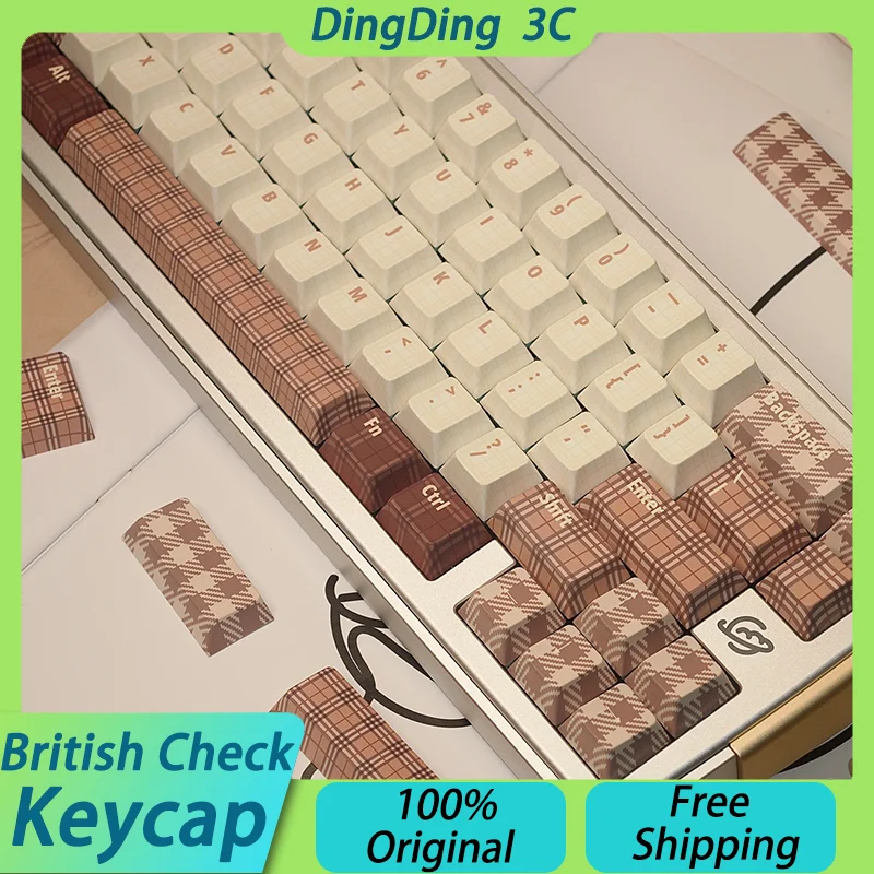 

British Style England Check Theme Keycaps Keyboard DIY Simple Ins Antique Style Cherry PBT Thermal Dye Sublimation Custom Keycap