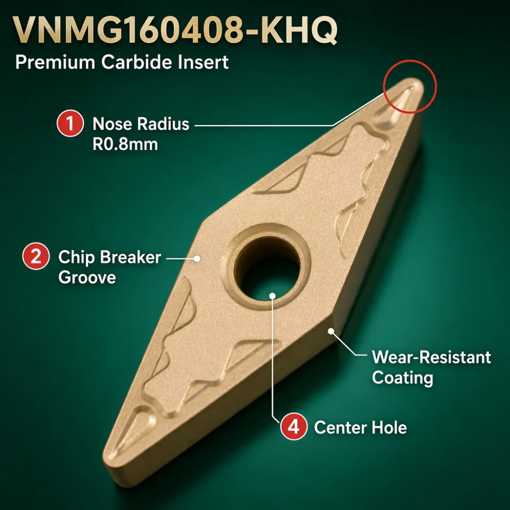 VNMG160404-KHQ VNMG160408-KHQ Blade Lathe Tool High Quality Inserts End  45# steel,  Q235 carbon steel, mold steel 10PCS