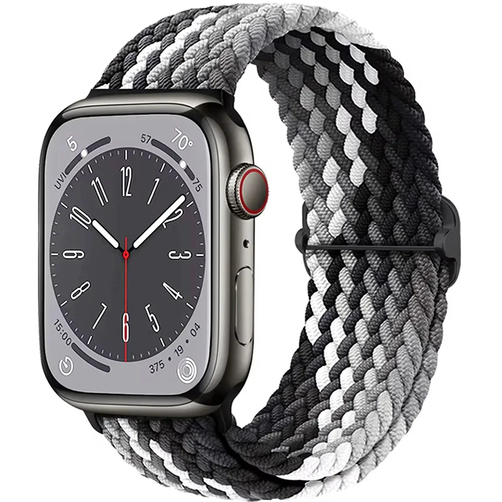 Geflochtene Solo Loop für Apple Watch Ultra Band 40 mm 44 mm 41 mm 38 mm 49 mm 45 mm elastisches Nylonarmband iWatch Serie 9 8 7 3 SE Armband