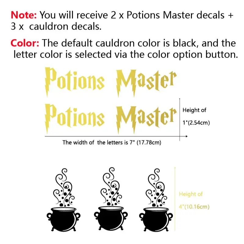 Potions Master Wizard Vinyl Decal For KitchenAid Mixer Decor, Funny Quote Sticker Kitchen Utensils Accessories Decals Decoration