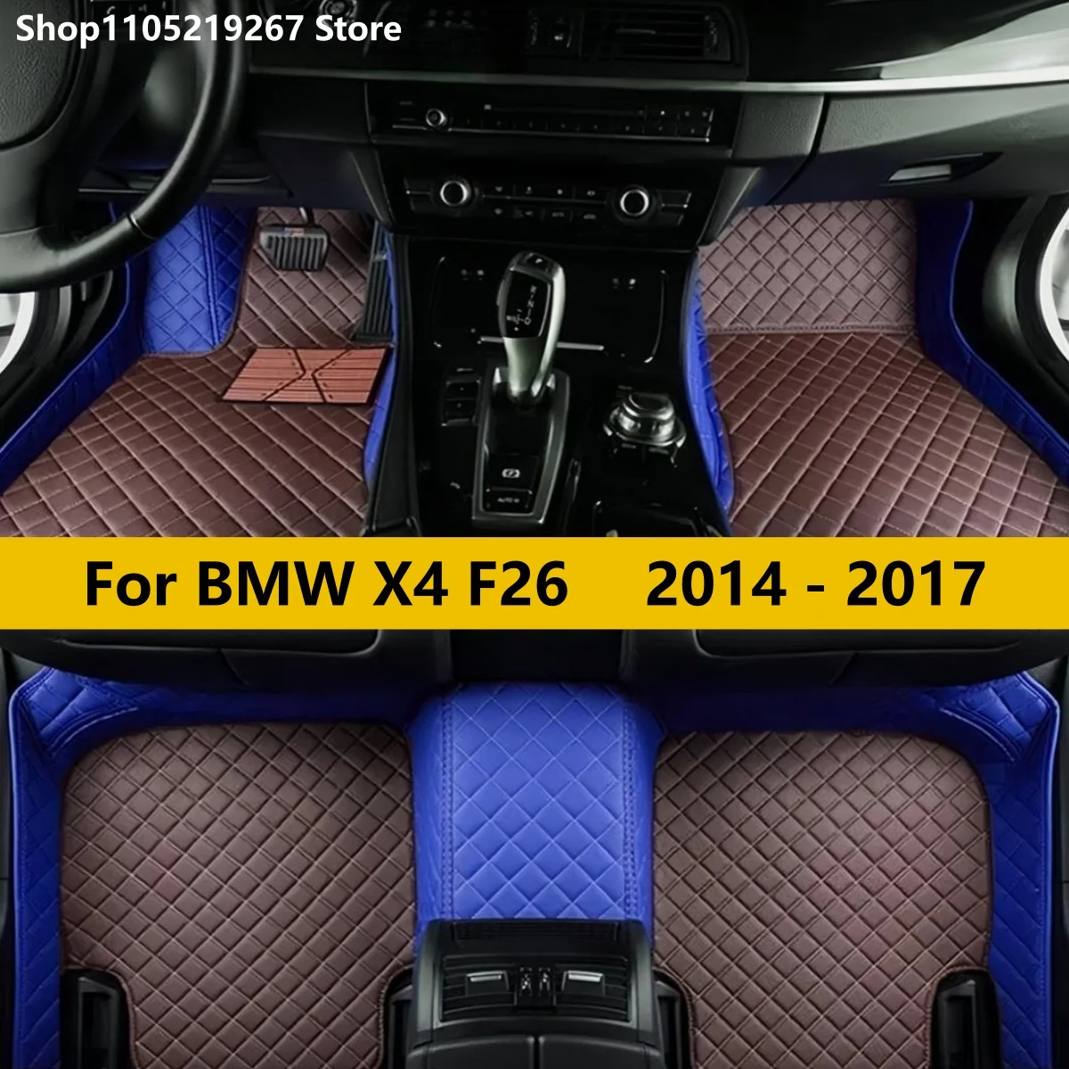 

Custom Leather Car Floor Mats Fits For BMW X4 F26 2014 2015 2016 2017 Auto Front & Rear Row Full Set Carpet Pads Foot Matts Rugs