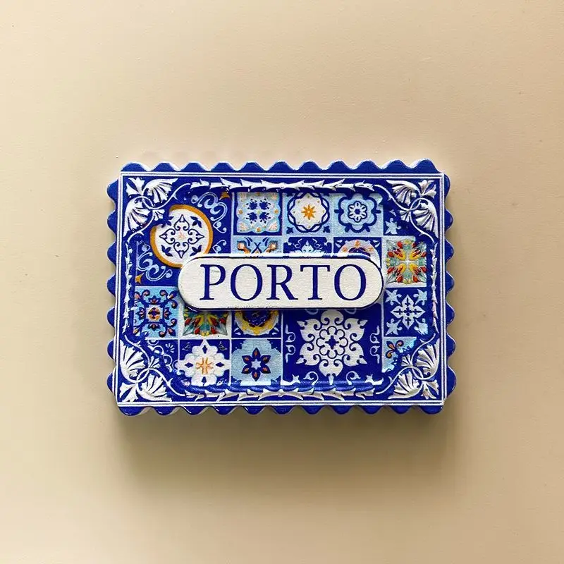 

Portugal Travel Souvenirs Porto Personalized Creative Tiles 3D Refrigerator Magnets Home Decor Items