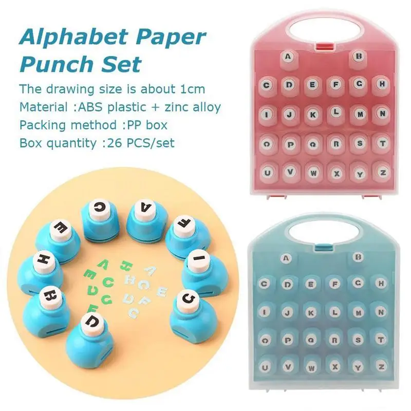 Alphabet Paper Punch Set 26 English Letter Puncher Stainless Steel Letter Punch Set Child Creative Learning Toy Embossed tools