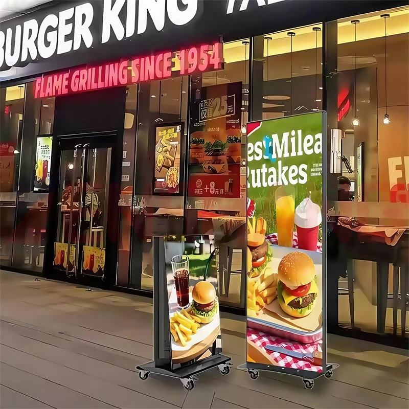 ملصق LED رقمي عالي الدقة داخلي يتم التحكم فيه بالواي فاي P1.8 P2 P2.5 P3 ملصق LED قائم على الأرض شاشة فيديو للإعلان عن المصعد #5