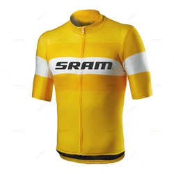 Sram-Bike Cycling Jersey for Men, Short Sleeve Clothing, MTB Bicycle Shirt, Outdoor Cycling, Racing Sport, Summer, 2025