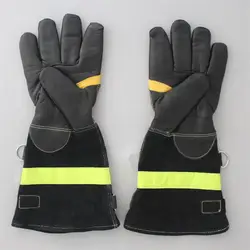 CE Cowhide Aramid Firefighting Rescue Forest Firefighting Heat Insulation fireman Anti-scald Flame Fetardant  Resistant Glove